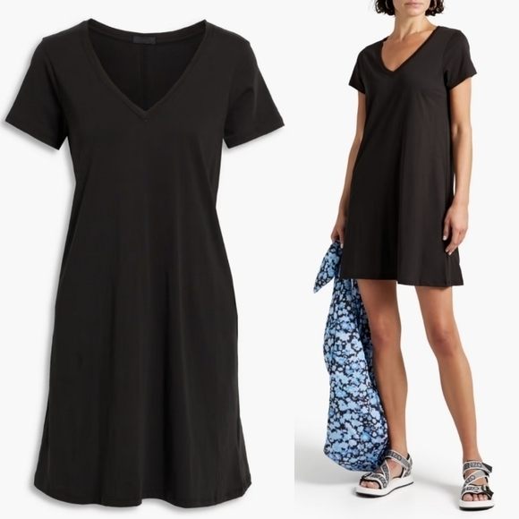 New ATM ANTHONY THOMAS MELILLO Slip On Cotton-Jersey Black T-Shirt Dress NWT XS - Picture 5 of 14